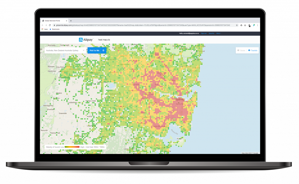 alipay heat map au