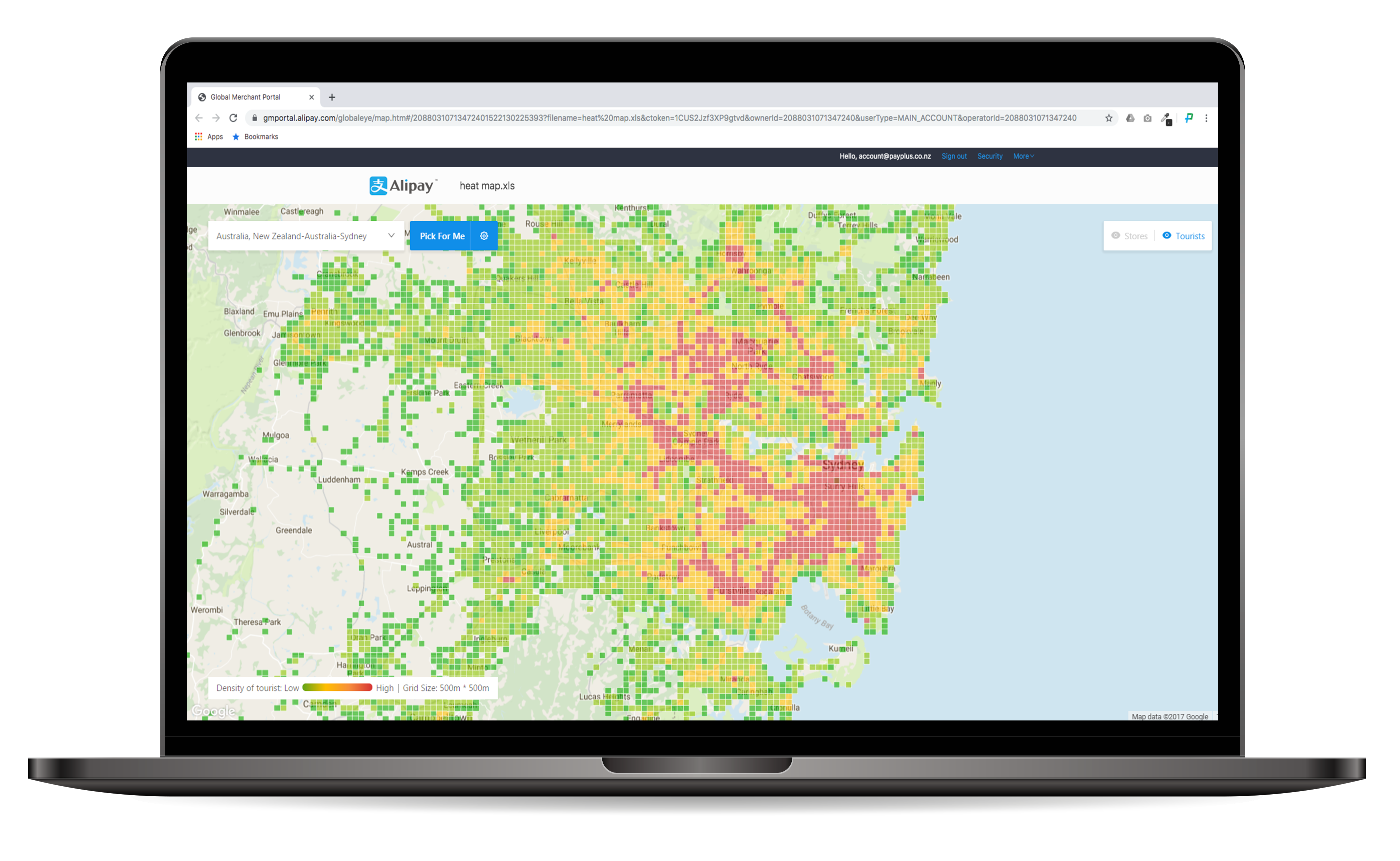 alipay heat map au